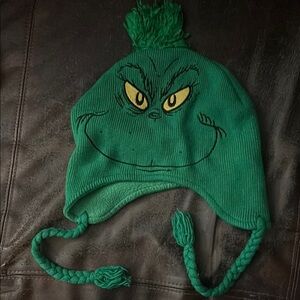 Green Grinch Knit Hat Christmas movie character adult OSFA
